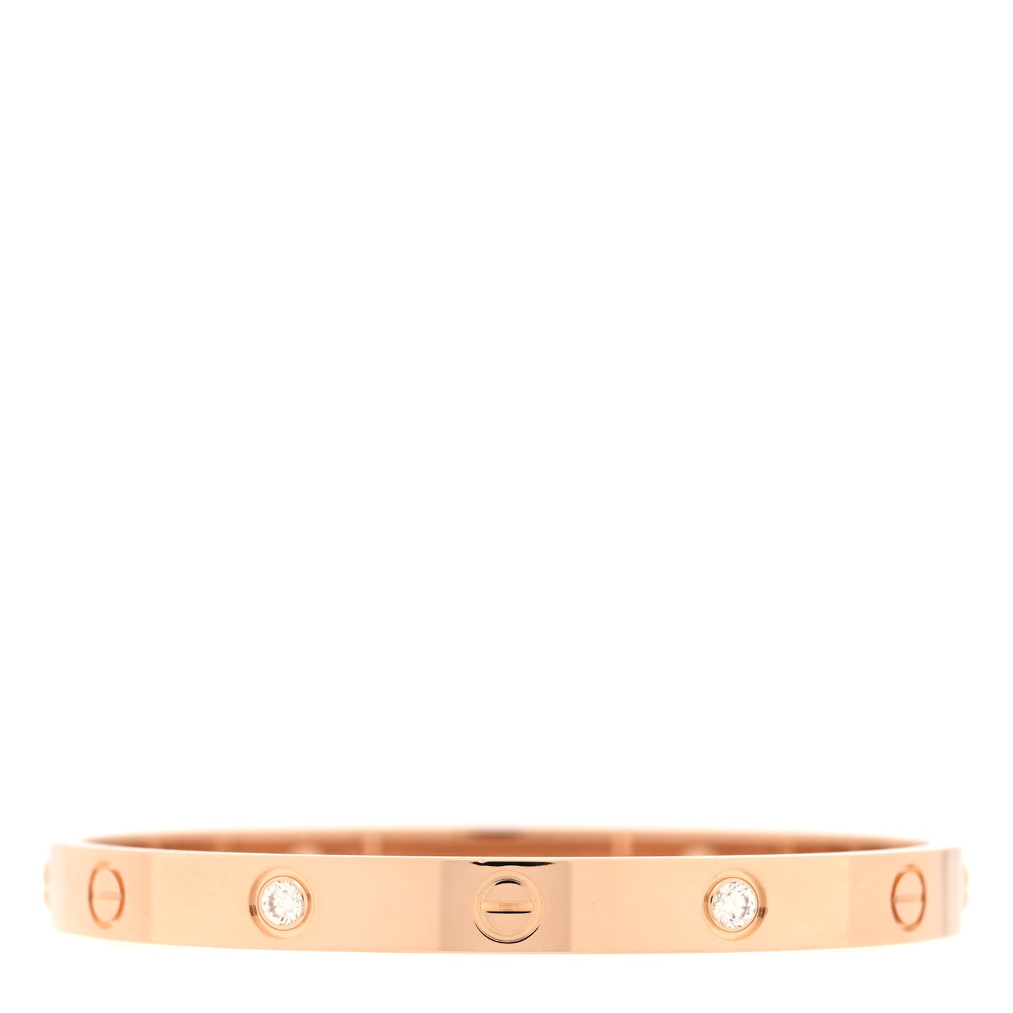18K Pink Gold 4 Diamond LOVE Bracelet 17