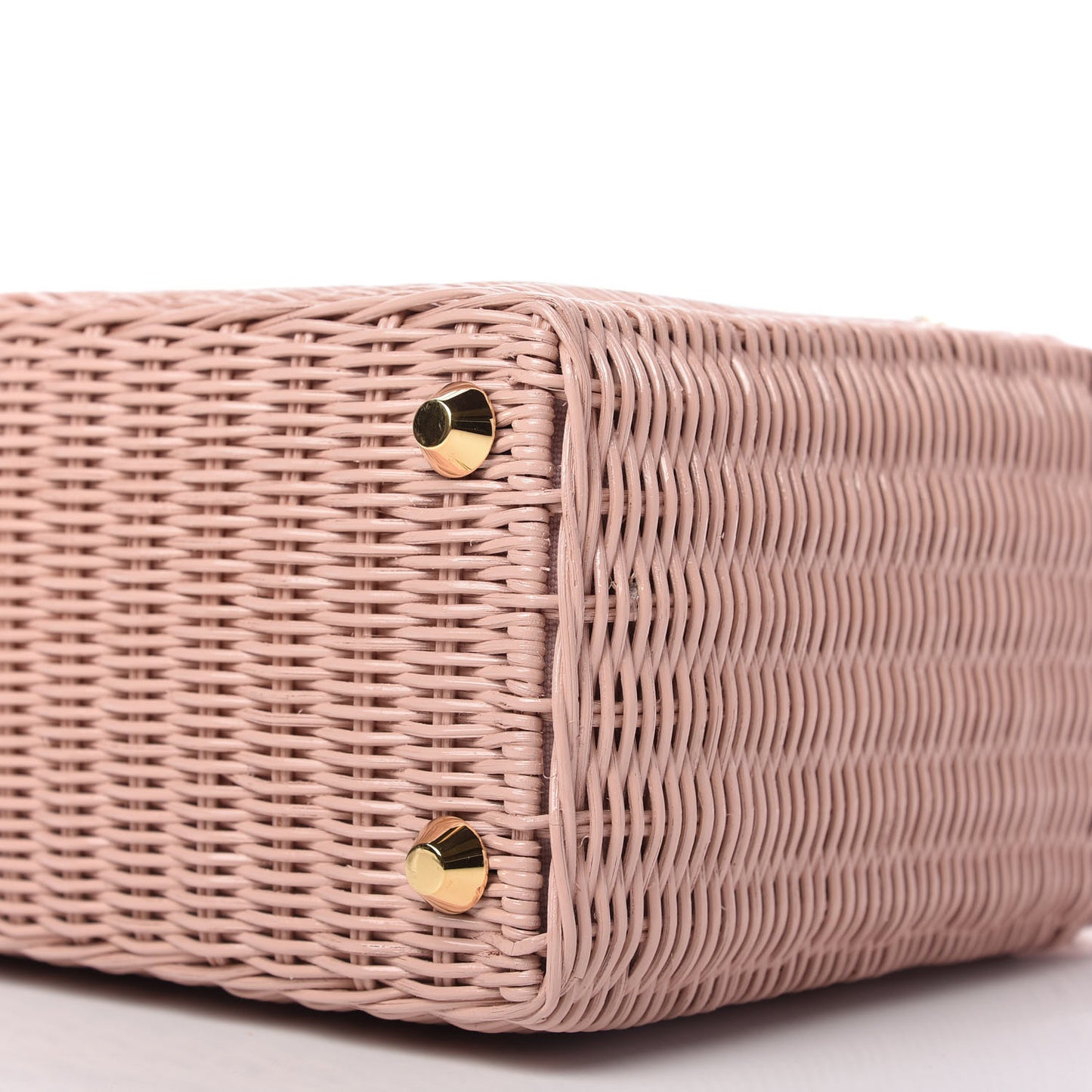 Wicker Canvas Tote Pink