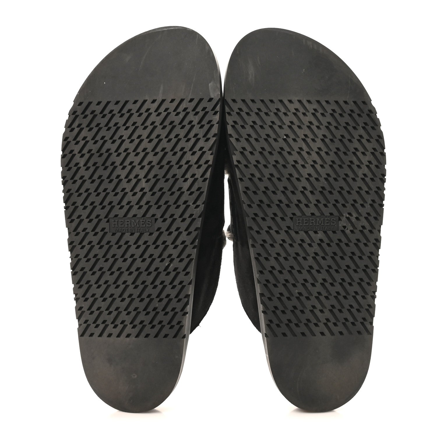Hermes Suede Goatskin Shearling Mens Go Mules 43.5 Black 6 of 10