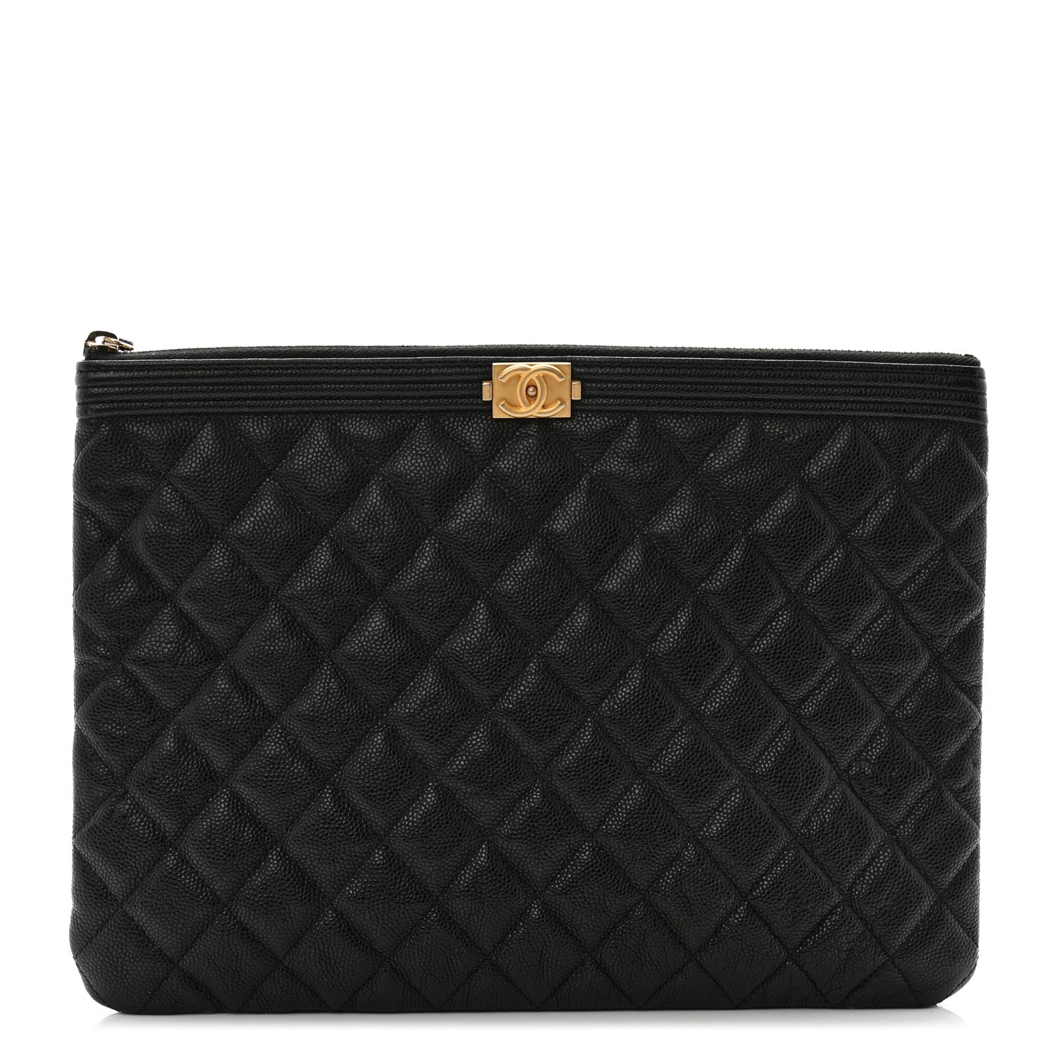 Chanel Caviar Quilted Medium Boy Cosmetic Case Black 1 of 8