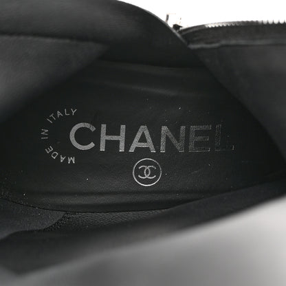 Chanel Kid Suede Strass Knee High Boots 38.5 Black 6 of 11