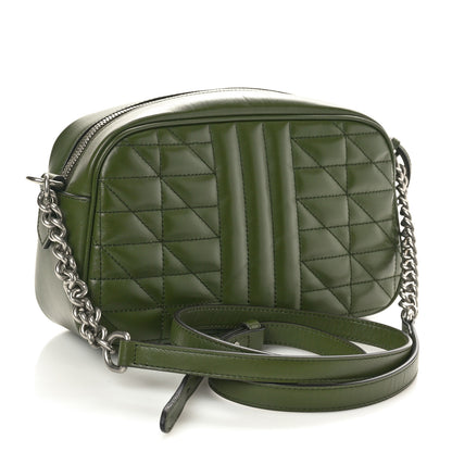 Gucci Calfskin Matelasse Aria Small GG Marmont Chain Shoulder Bag Military Wood 3 of 11