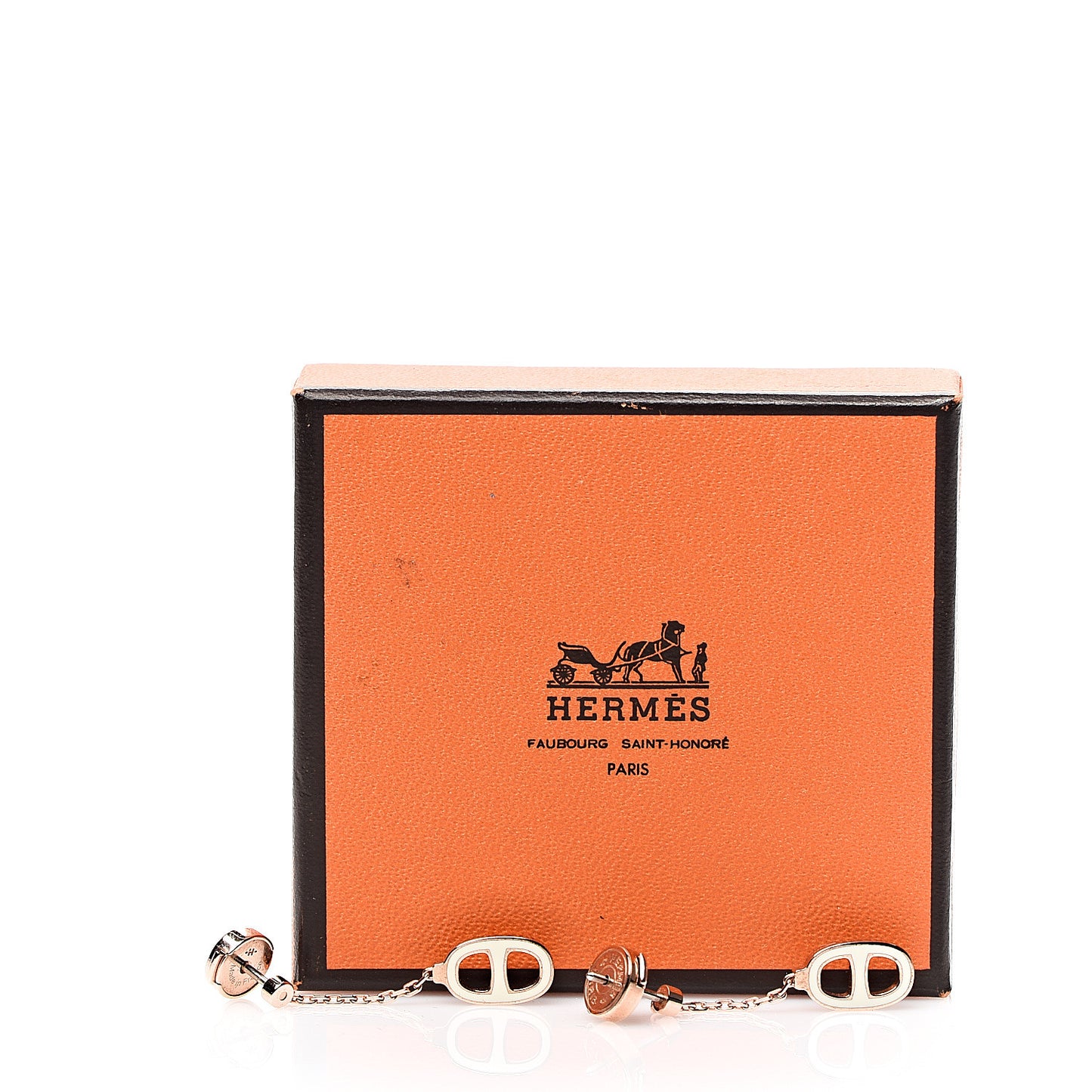 Rose Gold Lacquered Farandole Drop Earrings Ecru