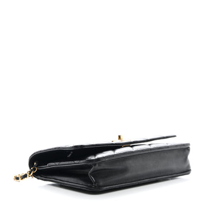 Chanel Lambskin Quilted CC Pearl Crush Wallet on Chain WOC Black 4 of 12