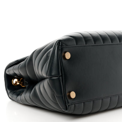 Saint Laurent Calfskin Y Quilted Monogram Large Loulou Chain Satchel Black 10 of 11