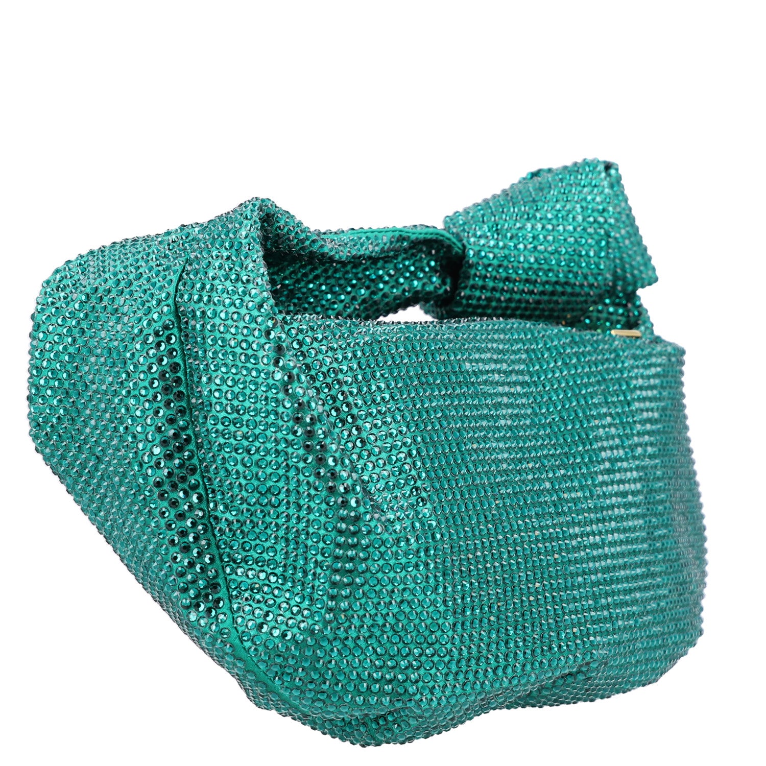 Bottega Veneta Crystal Embellished Satin Mini Hotfix Jodie Emerald 3 of 11