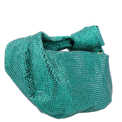 Bottega Veneta Crystal Embellished Satin Mini Hotfix Jodie Emerald 3 of 11