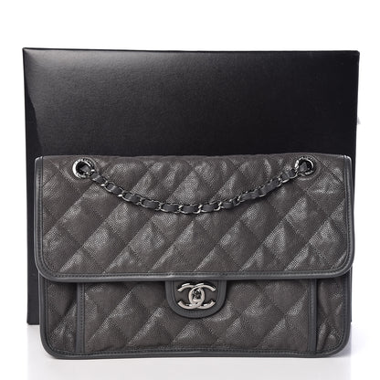 Chanel Caviar Quilted Large French Riviera Flap Dark Grey 10 of 10