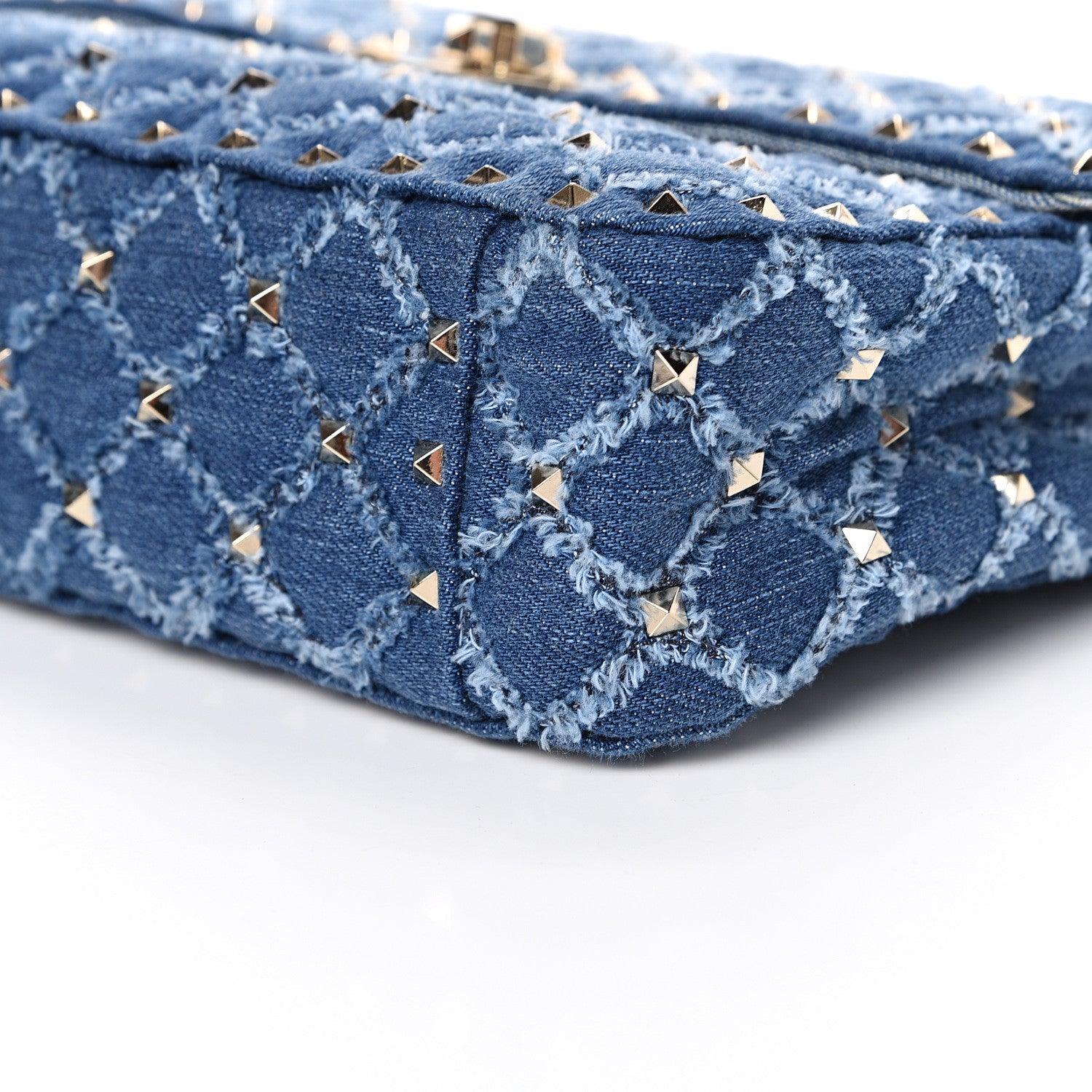 Valentino Garavani Denim Medium Rockstud Spike Shoulder Bag Denim 9 of 9