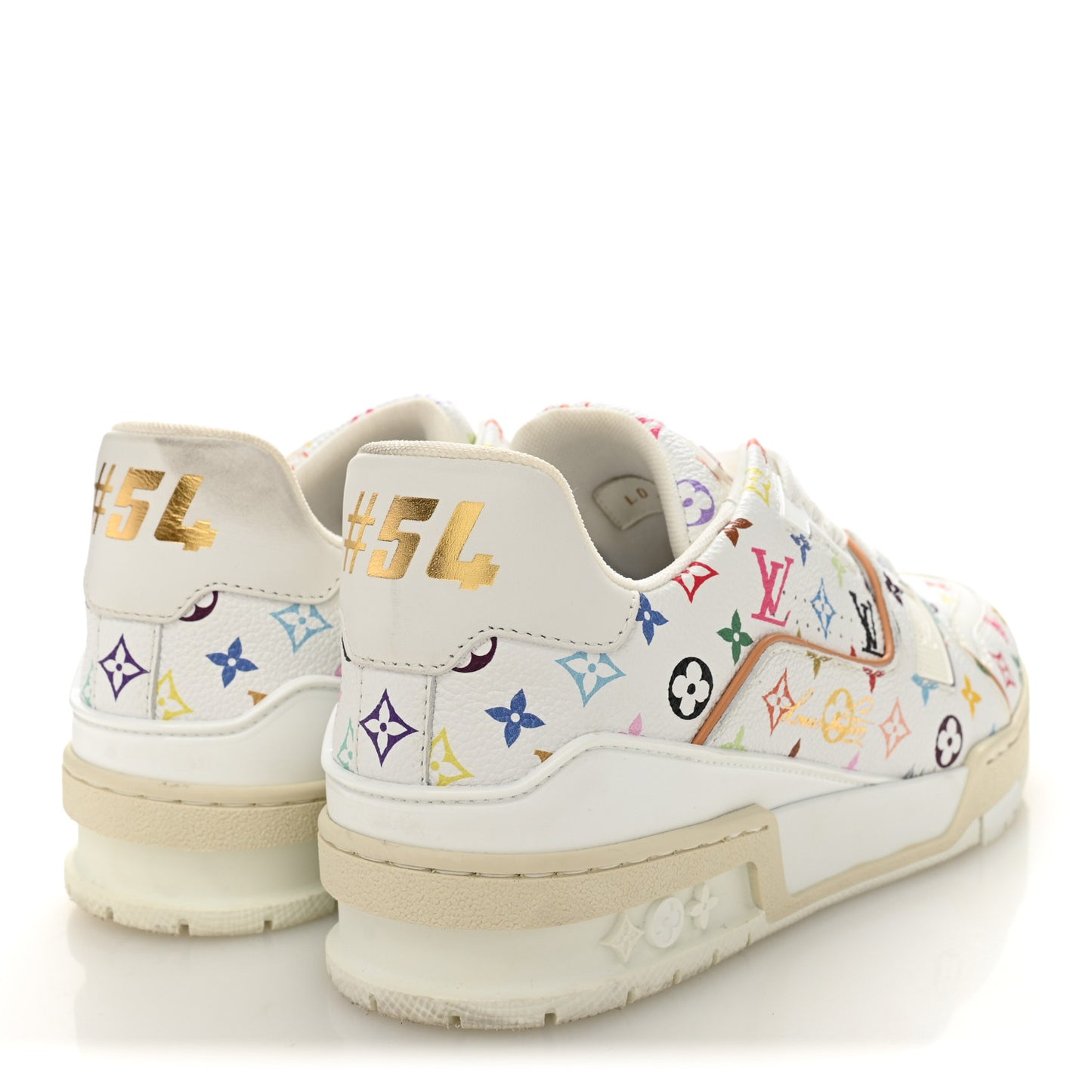LV X TM Calfskin Monogram Multicolor Womens LV Trainer Sneakers 38 White