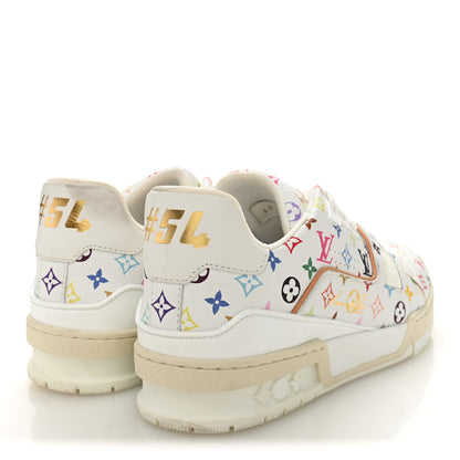 Louis Vuitton LV X TM Calfskin Monogram Multicolor Womens LV Trainer Sneakers 38 White 5 of 10