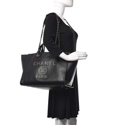 Chanel Caviar Medium Studded Deauville Tote Black 2 of 10