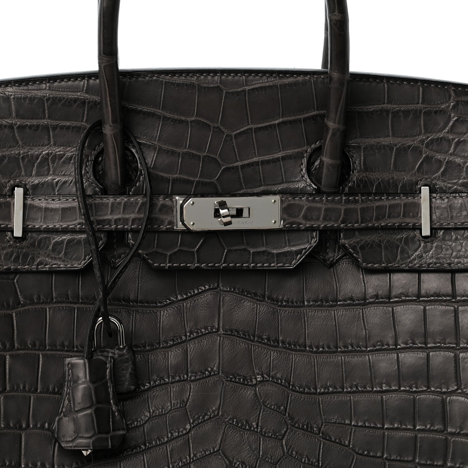 Hermes Matte Niloticus Crocodile Birkin 35 Graphite 8 of 12