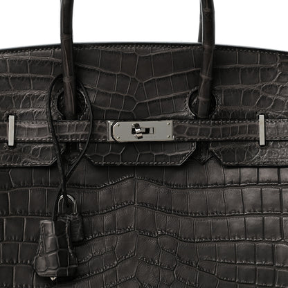 Hermes Matte Niloticus Crocodile Birkin 35 Graphite 8 of 12