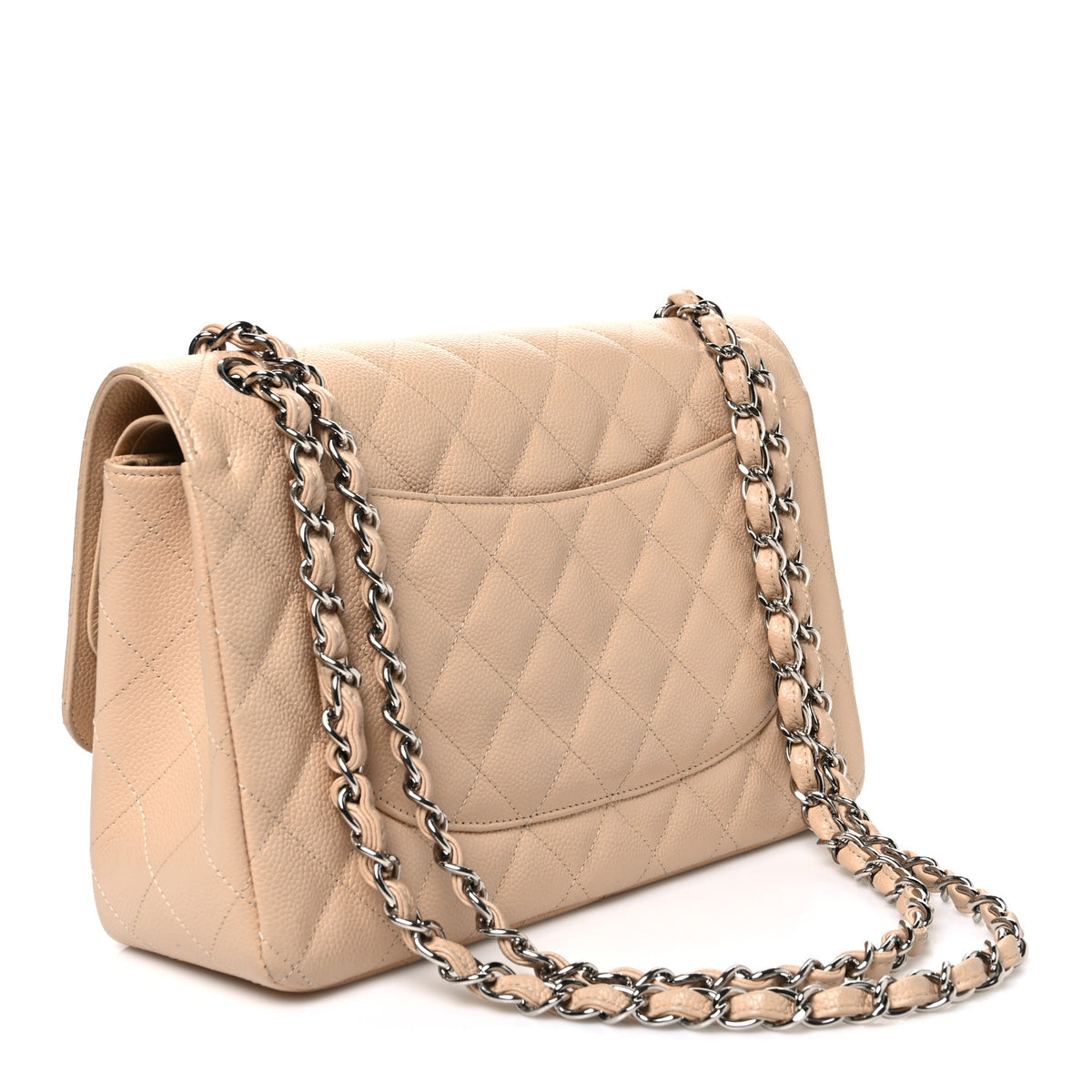 Chanel Caviar Quilted Jumbo Double Flap Light Beige 3 of 11