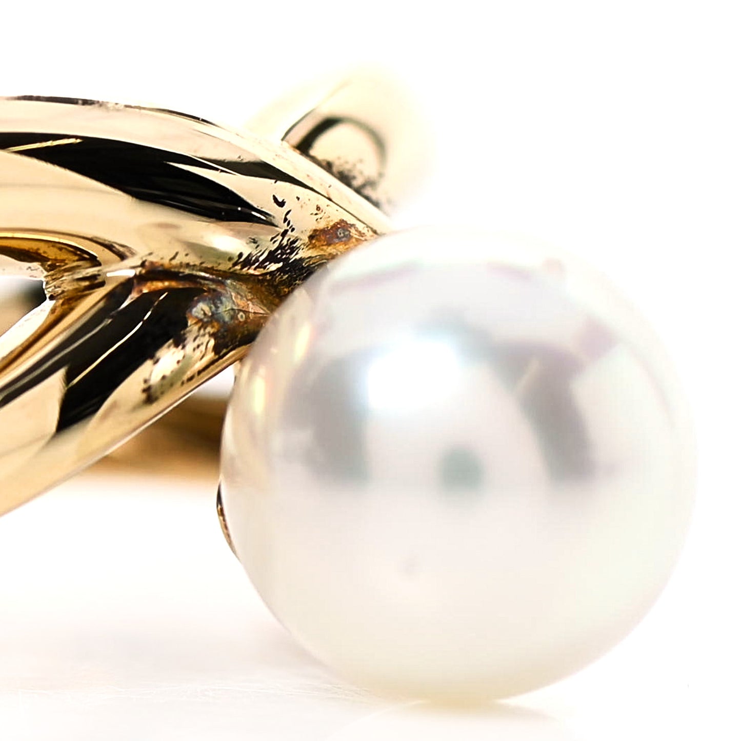 18K Yellow Gold 8mm Akoya Pearl Ring 55 7.25