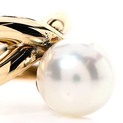 Mikimoto 18K Yellow Gold 8mm Akoya Pearl Ring 55 7.25 7 of 7