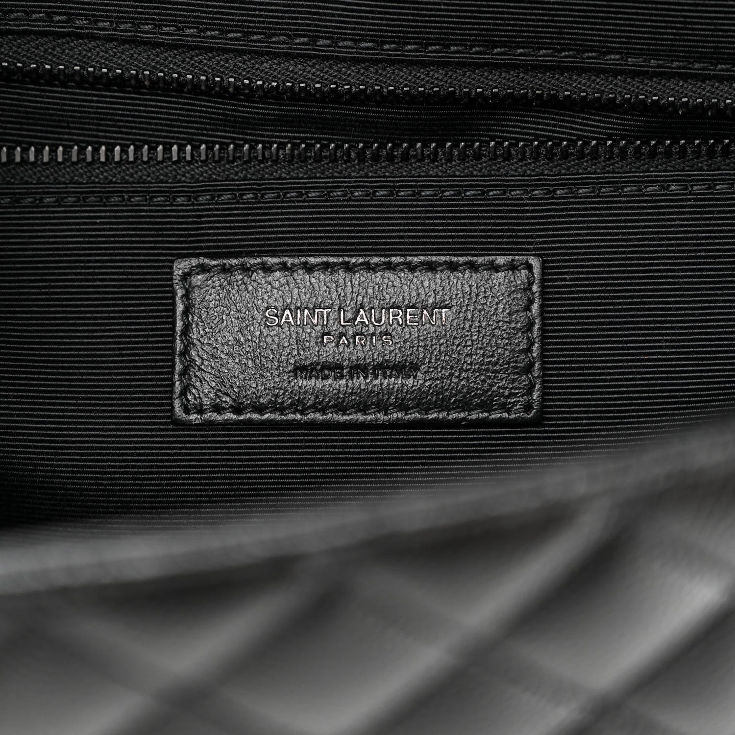 Saint Laurent Grain De Poudre Textured Mixed Matelasse Large Triquilt Monogram Monochrome Satchel Black 7 of 13
