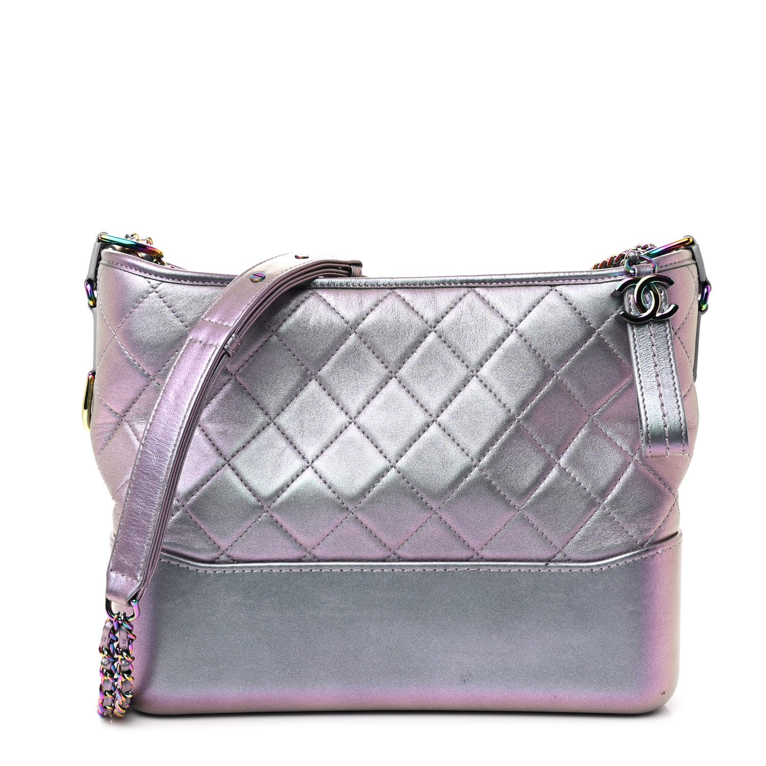 Chanel Iridescent Lambskin Calfskin Quilted Medium Gabrielle Hobo Light Purple 1 of 10
