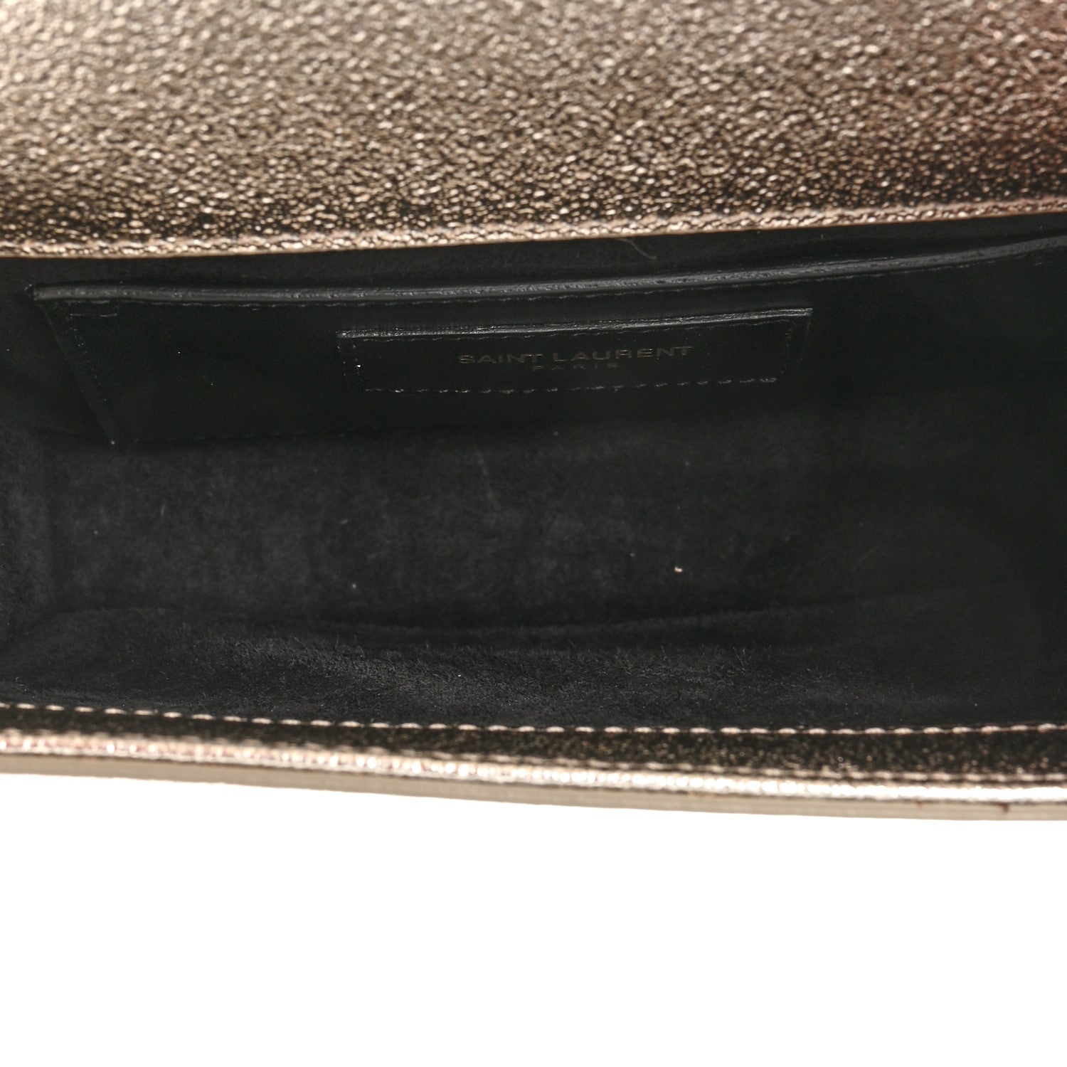 Saint Laurent Metallic Calfskin Small Classic Monogram Kate Satchel Platine 5 of 15