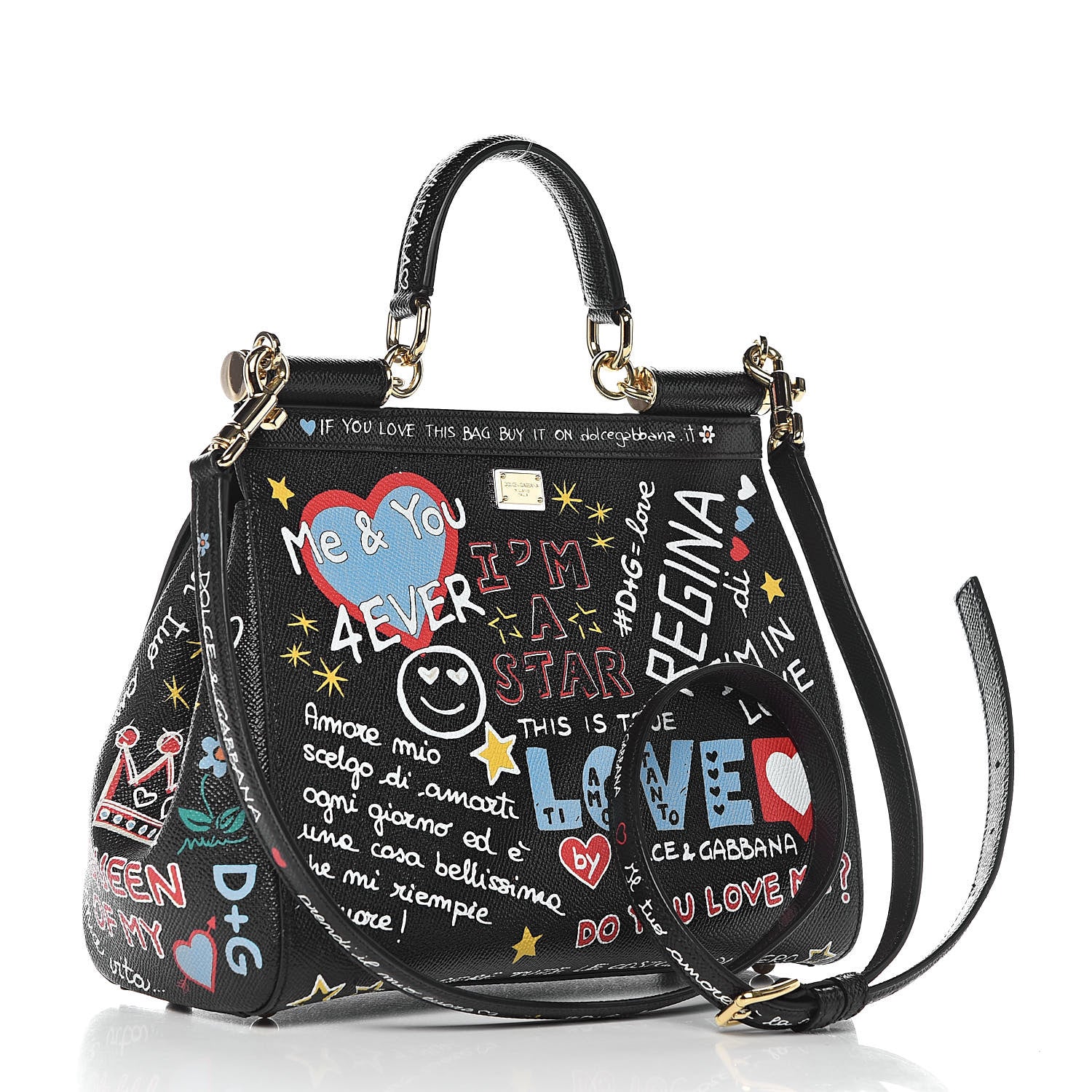 Dolce & Gabbana Dauphine Printed Medium Miss Sicily Satchel Black 3 of 11