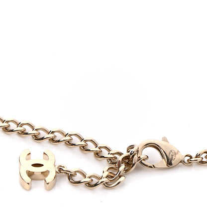 Chanel Lambskin Pearl Crystal Chain CC Belt 85 Gold Pearly White Black 4 of 4