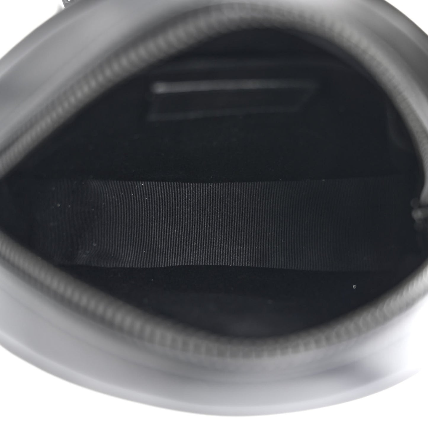 Calfskin Matelasse Chevron Round Vinyle Camera Bag Black