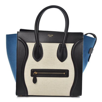 Celine Canvas Smooth Calfskin Mini Tri-Color Luggage Royal 1 of 7