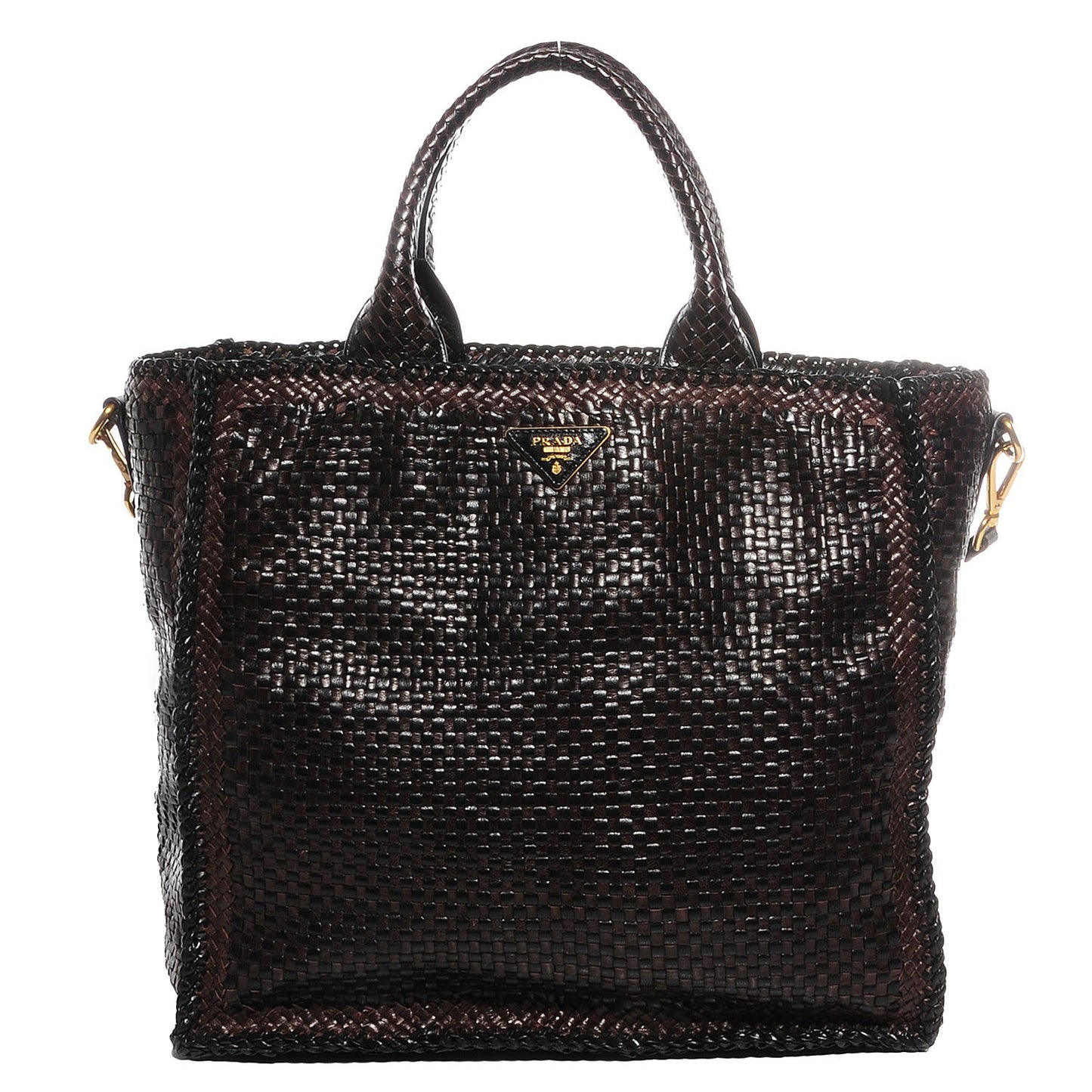 Goatskin Woven Large Tote Moro Black