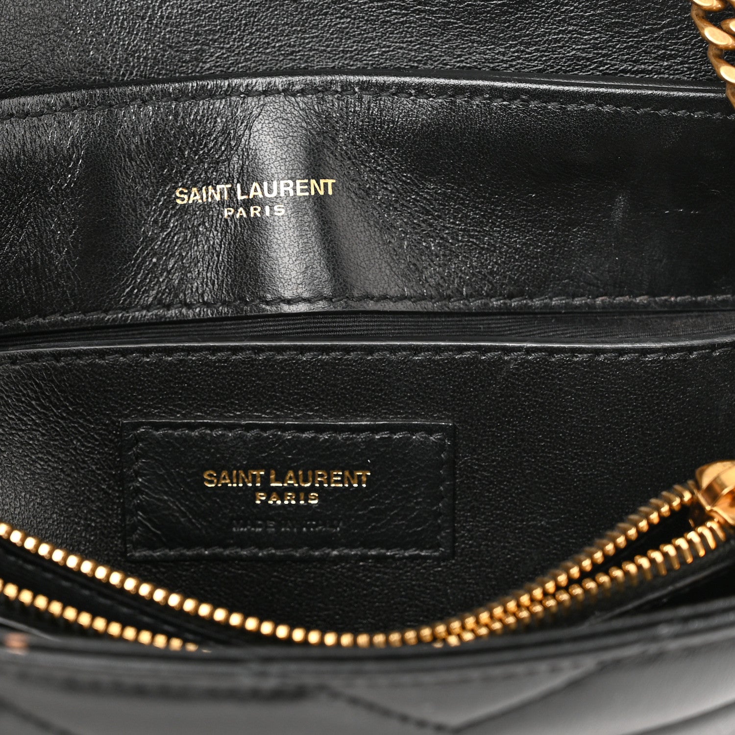 Saint Laurent Calfskin Y Quilted Monogram Small Loulou Chain Satchel Black 6 of 12