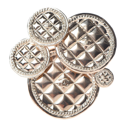 Chanel Quilted CC Medallion Brooch Gold 1 of 4