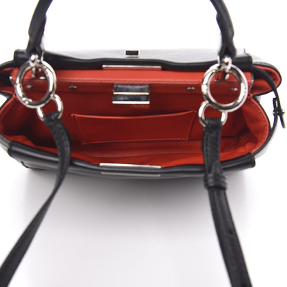 Fendi Nappa Karung Monster Eyes Mini Peekaboo Iconic Satchel Black Papavero 5 of 10