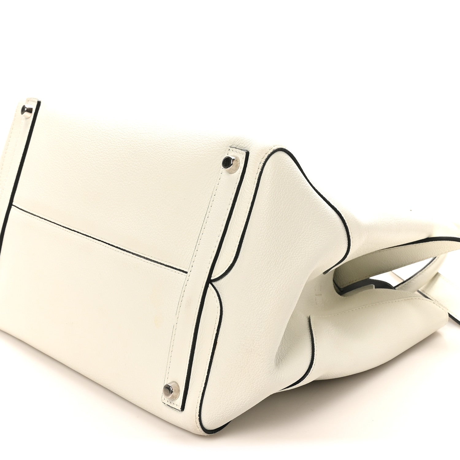 Christian Dior Supple Grained Calfskin Large Open Bar Tote White