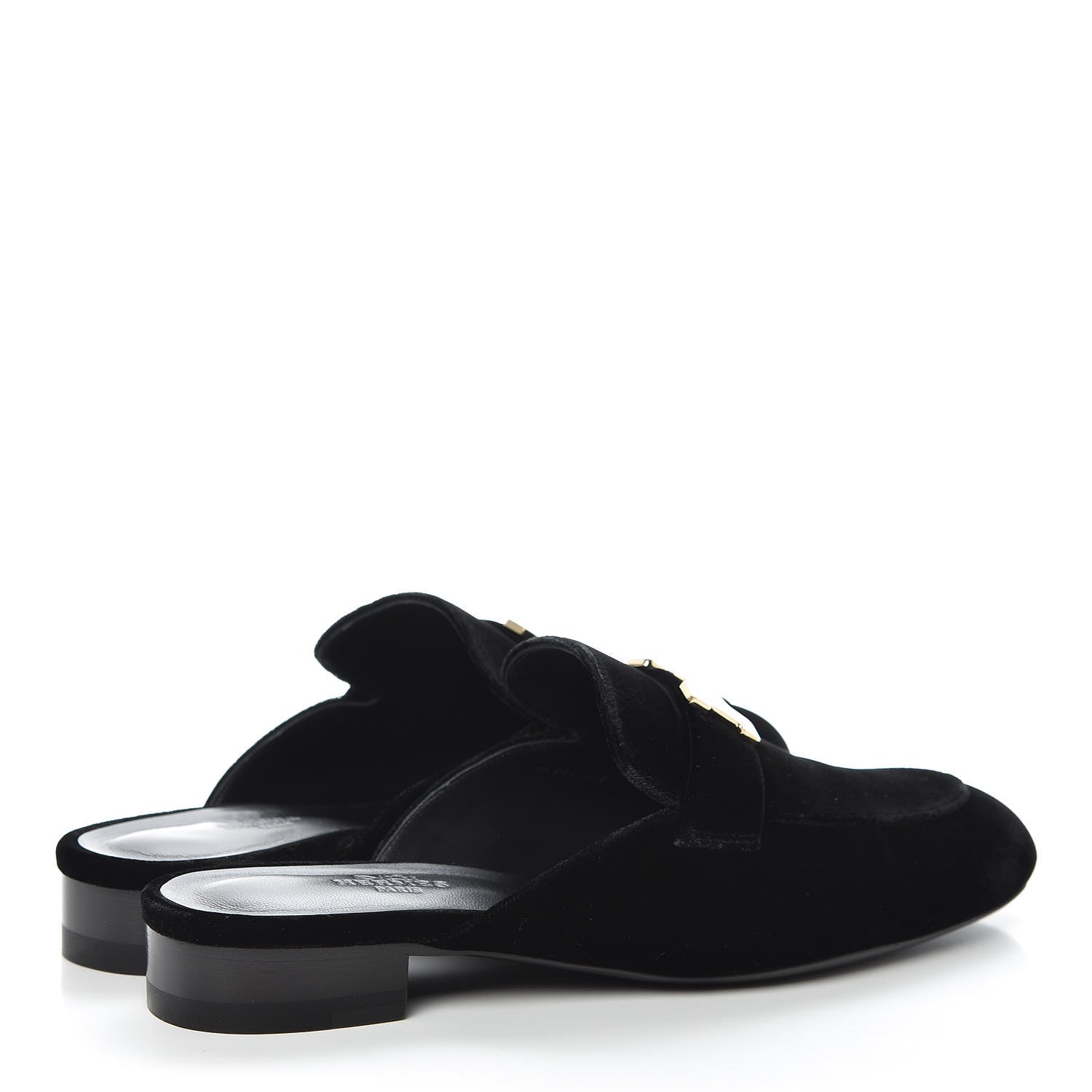 Hermes Velvet Trocadero Mule 37.5 Black 4 of 9