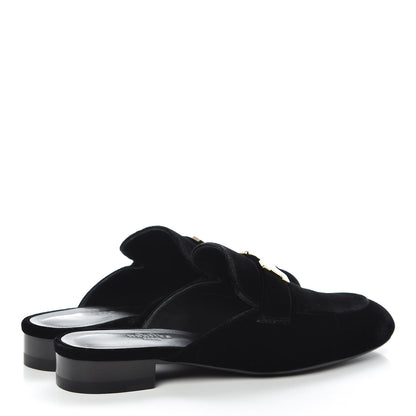 Hermes Velvet Trocadero Mule 37.5 Black 4 of 9
