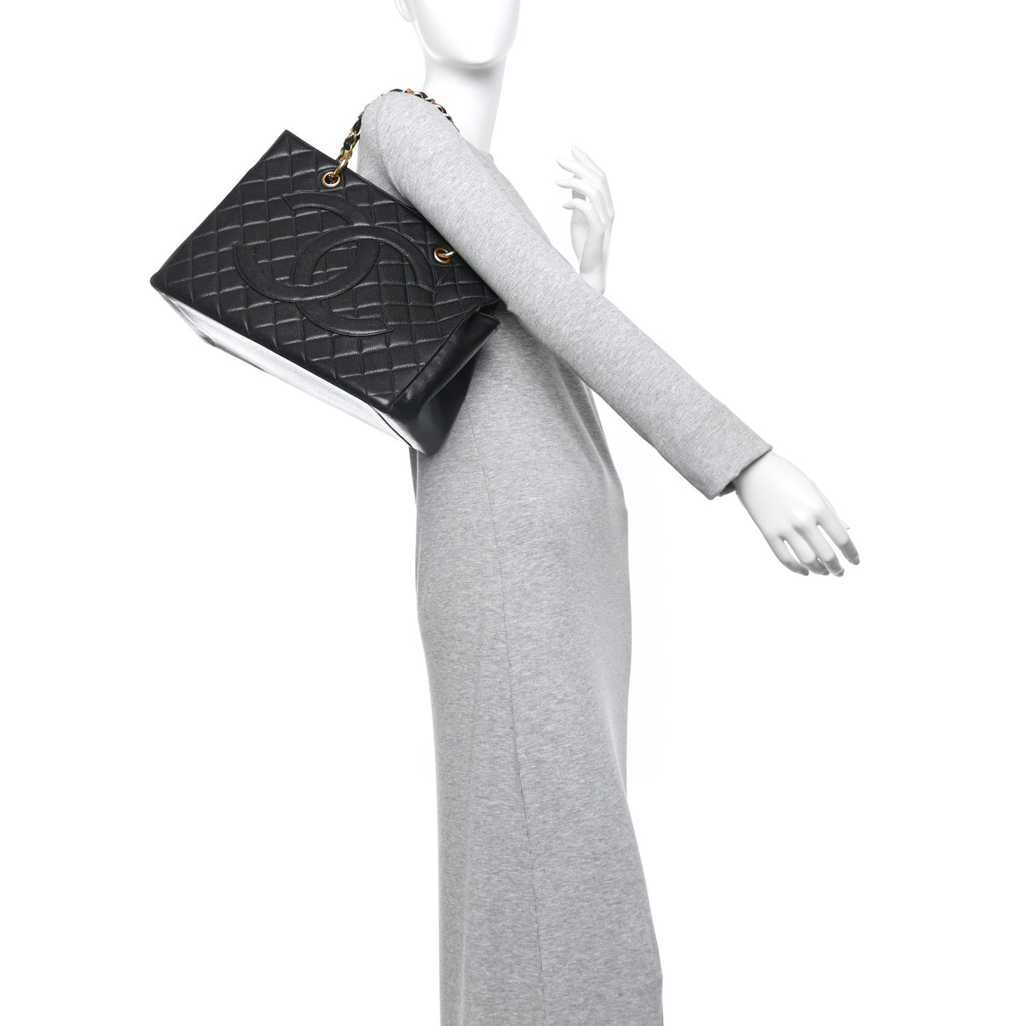 Caviar Quilted Grand Timeless Tote GTT Black
