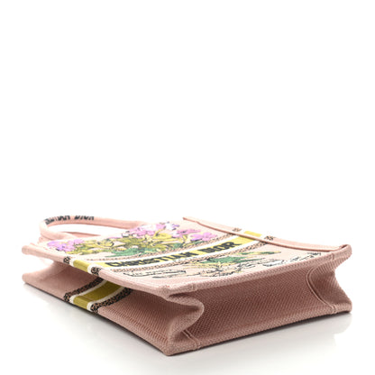 Christian Dior Canvas Embroidered Vertical Fleurs Bibliques Book Tote Pink Multicolor 4 of 13