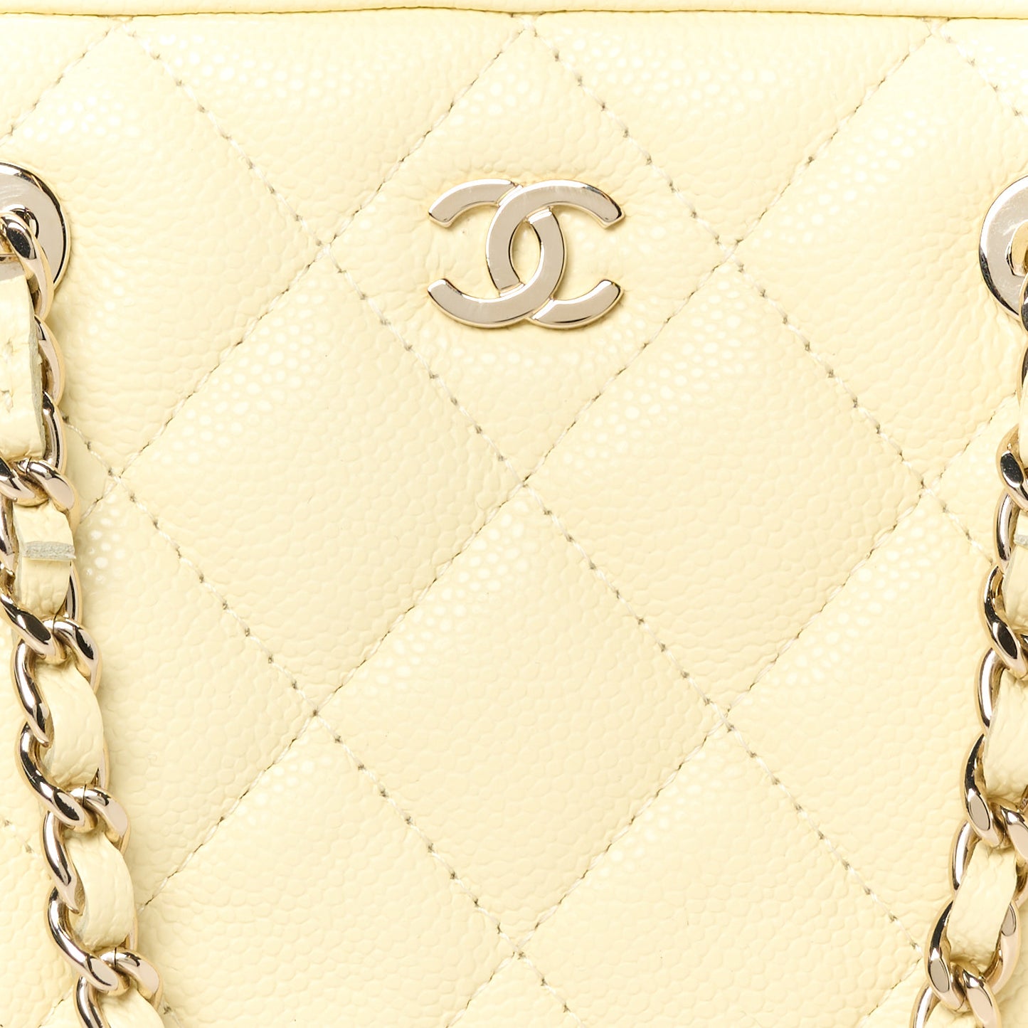 Caviar Quilted Mini Bowling Bag Yellow