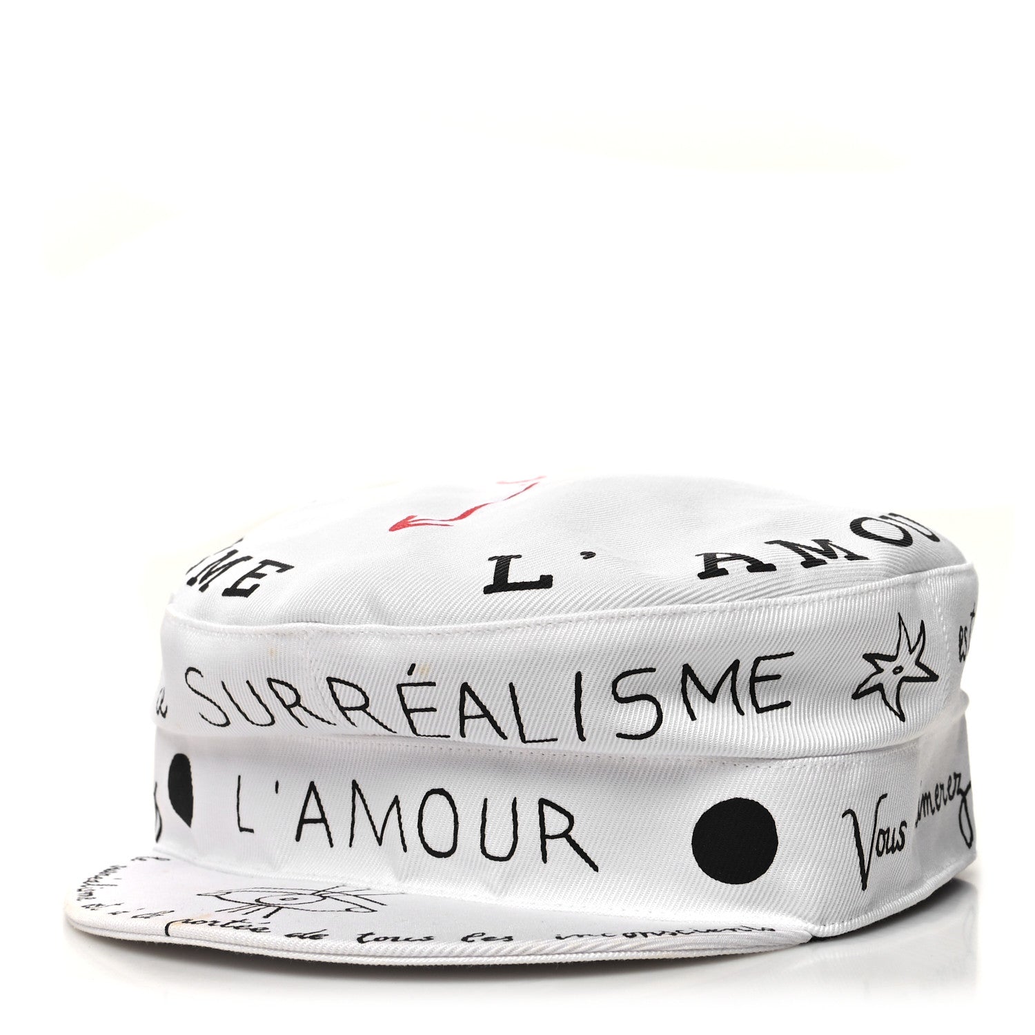 Christian Dior Canvas Printed Daydream Words Cap Hat 57 White 1 of 10