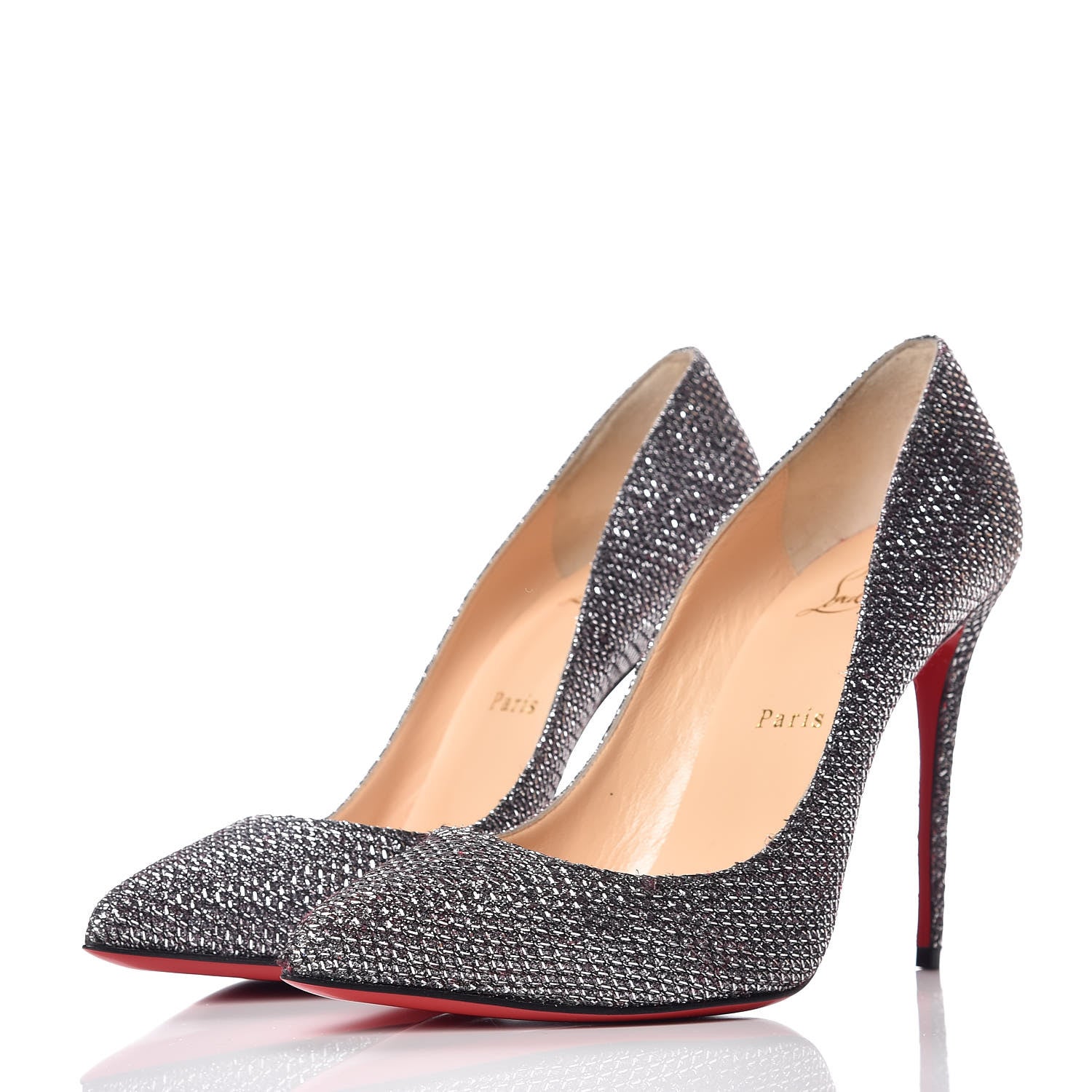 Christian Louboutin Glitter Diams Pigalle Follies 100 Pumps 39.5 Antic Silver 3 of 10