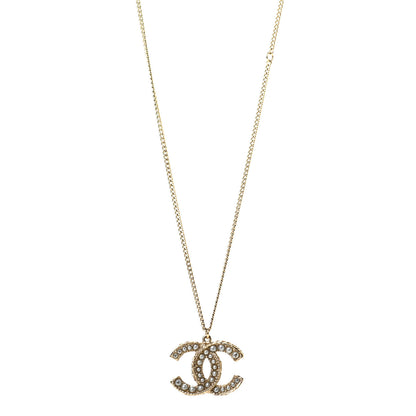 Chanel Pearl CC Pendant Necklace Gold 1 of 5