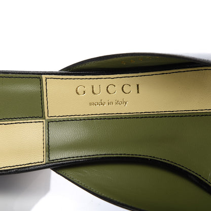 Gucci Malaga Kid Half Moon GG Square Toe Slide Sandals 36 Black 7 of 10