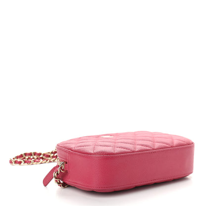 Chanel Caviar Quilted Camera Case Dark Pink 3 of 8