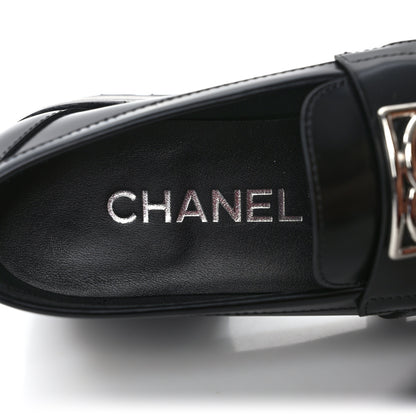 Chanel Calfskin Metal CC Loafers 36 Black 7 of 8