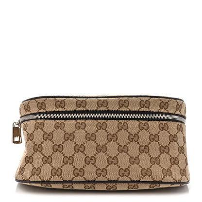 Gucci Monogram Dollar Calfskin Waist Pouch Beige Ebony Testa di Moro Marrone Scuro 1 of 10
