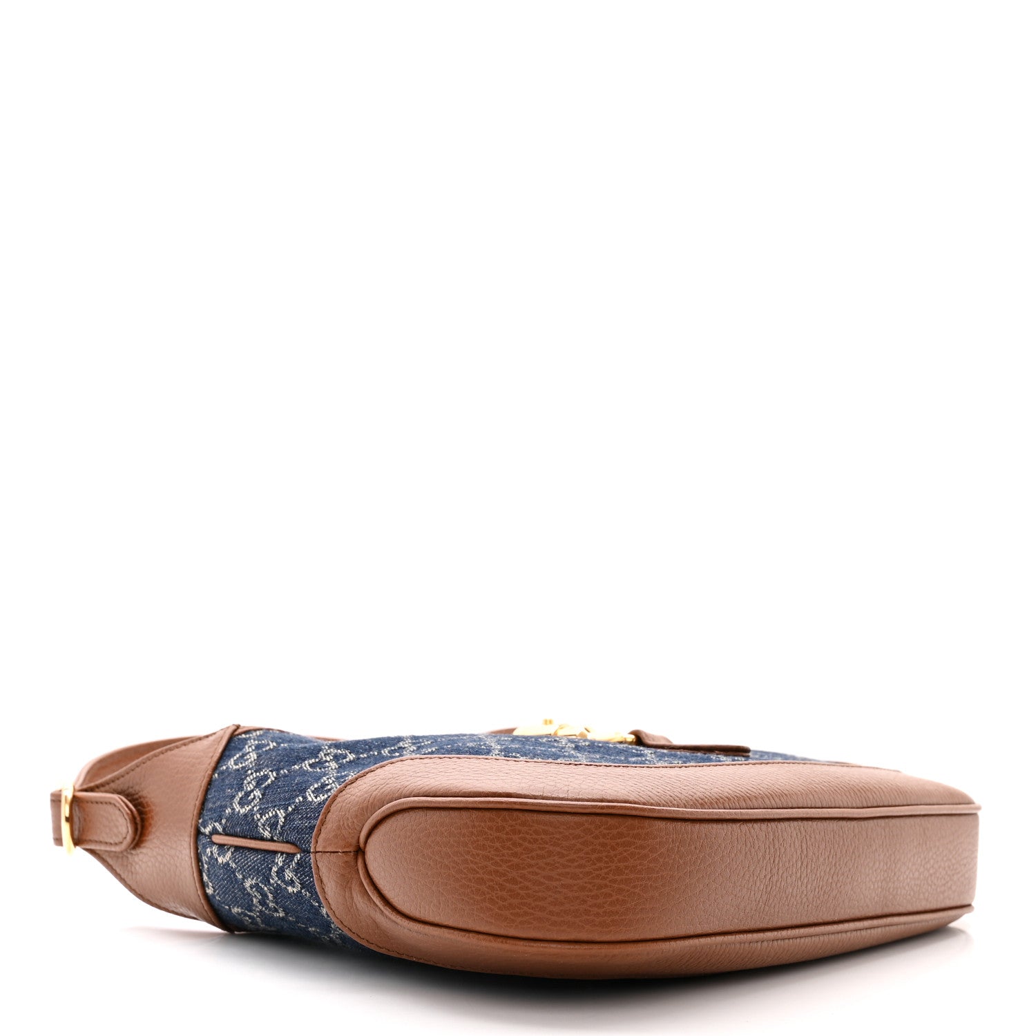 Gucci New Denim GG Monogram Calfskin Small Jackie 1961 Hobo Blue Tea Cuir 4 of 11
