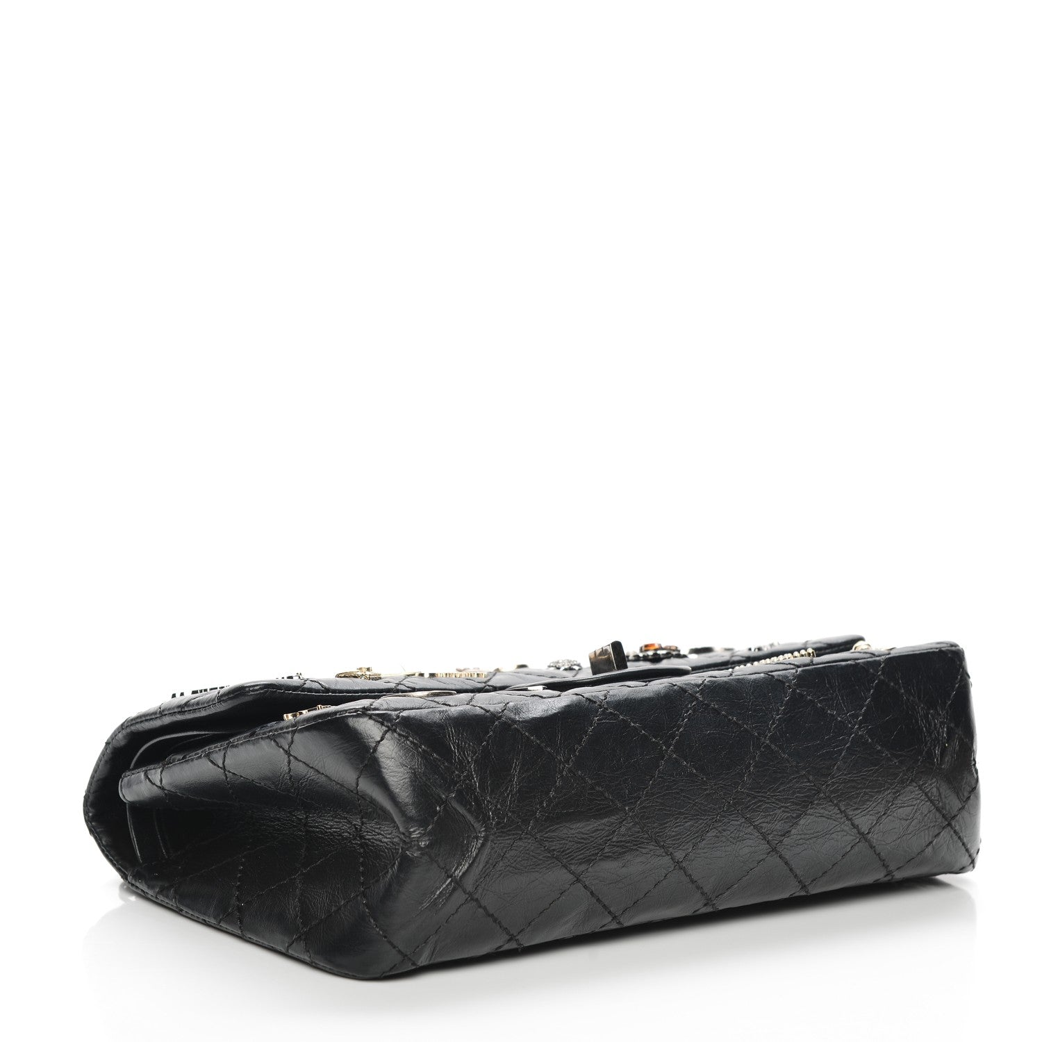 Chanel Aged Calfskin Lucky Charms 2.55 Reissue 225 Flap Black 4 of 9