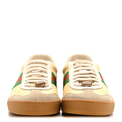 Gucci Calfskin Suede Web G74 Sneakers 41 Oatmeal Burro New Mystic White 3 of 9