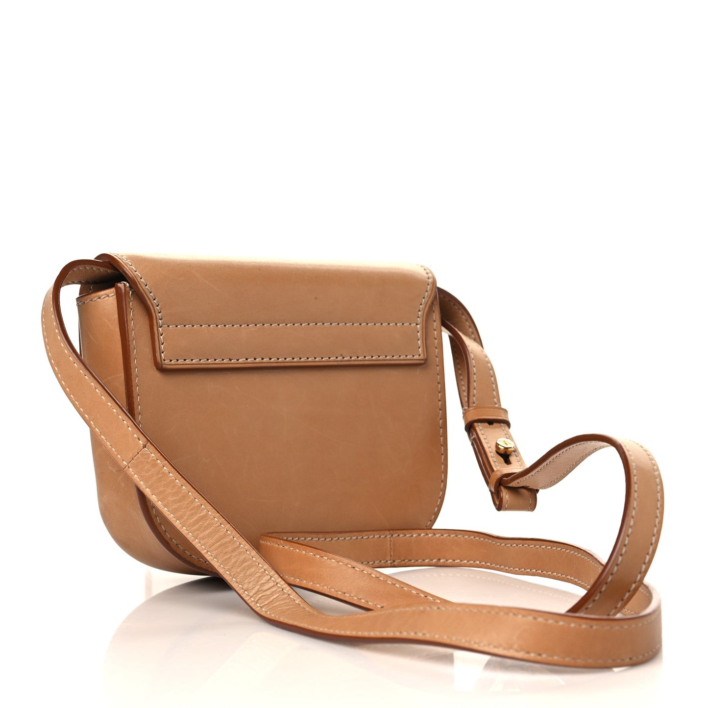 Smooth Vintage Calfskin Small Kaia Satchel Brown Gold