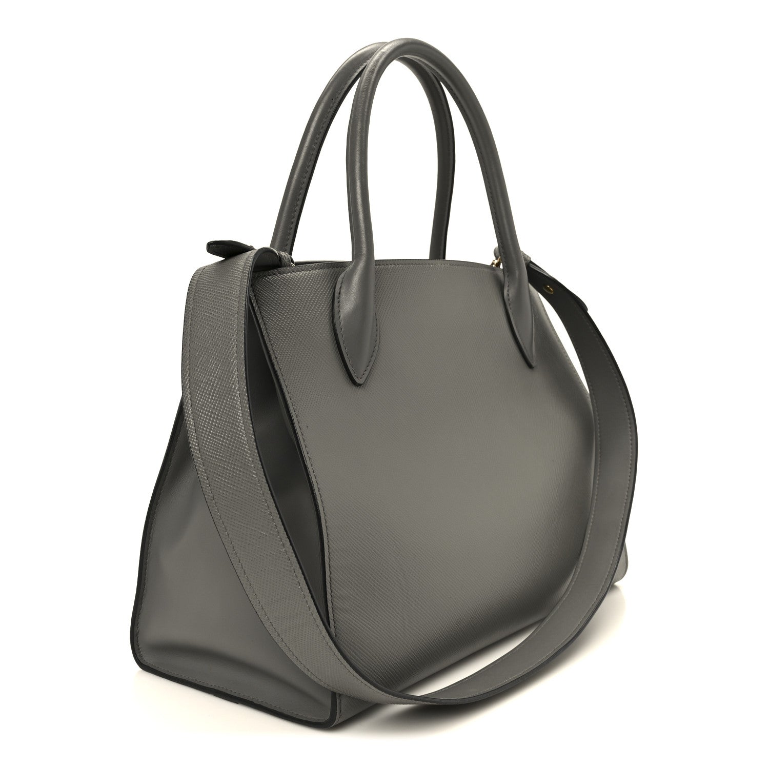 Prada Saffiano Cuir Calfskin Medium Monochrome Top Handle Tote